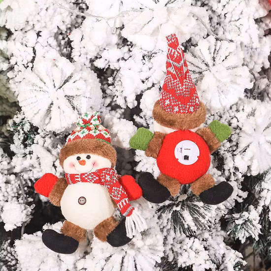 Lumières LED de joyeux noël, bonhomme de neige, poupée du père noël, ornement, fournitures de fête à domicile