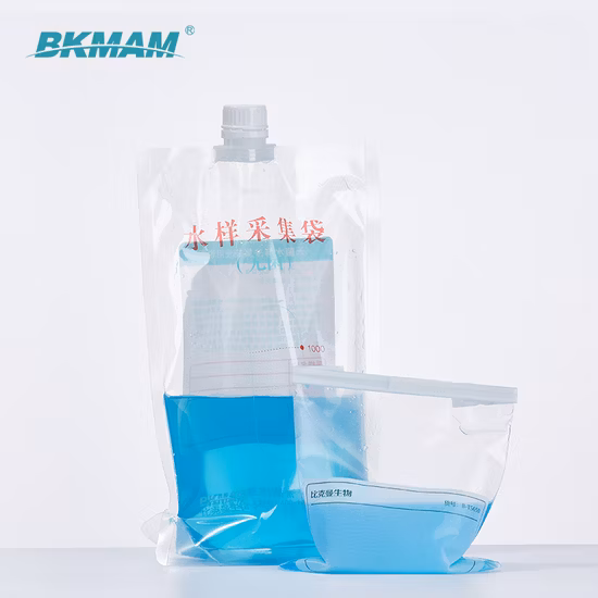 Sac d'échantillonnage d'eau à bouchon à vis Sacs d'échantillonnage stériles Sac d'échantillonnage composite PE de 500 ml avec sac d'échantillonnage d'inspection environnementale de thiosulfate de sodium